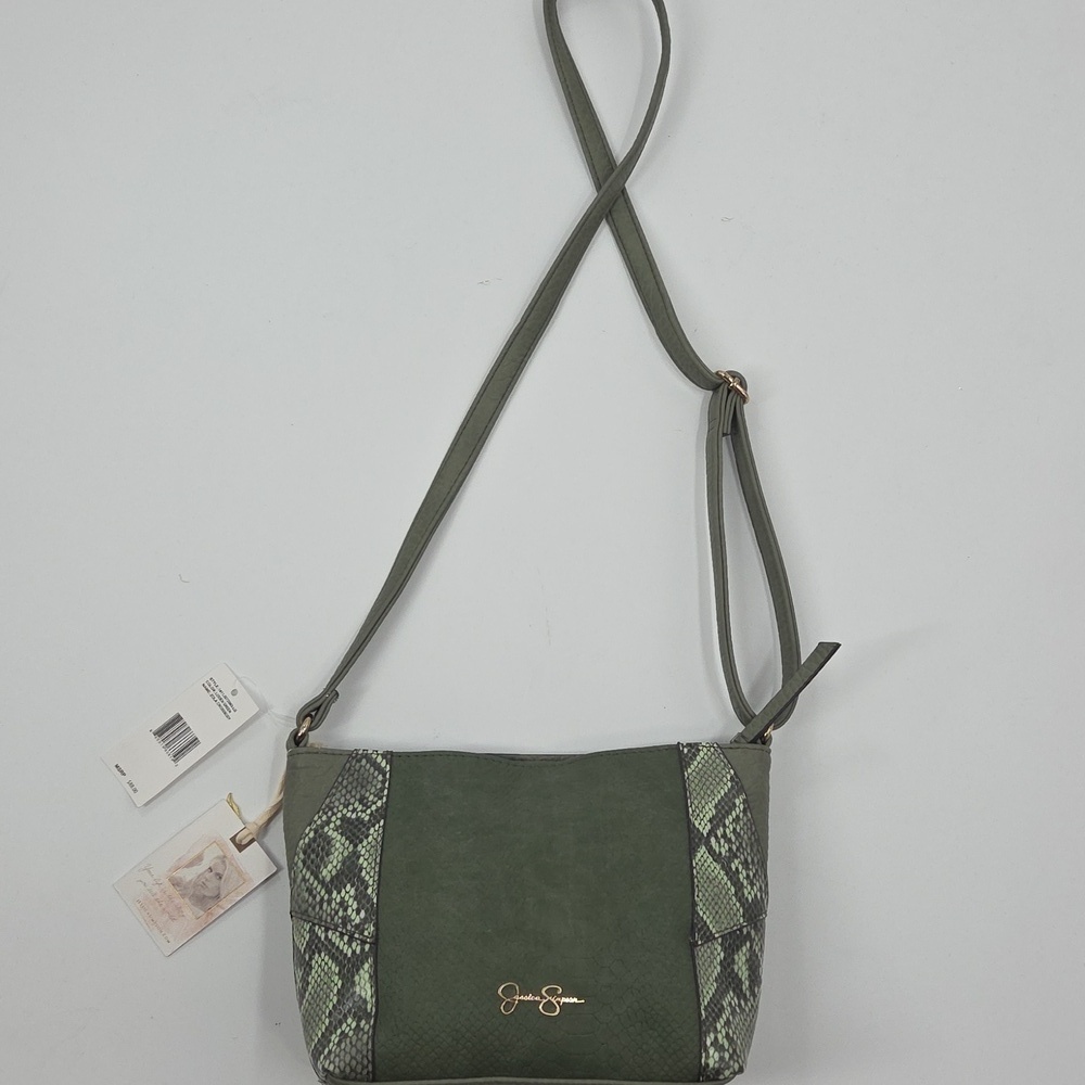 Jessica Simpson Olive Crossbody Bag with Snakeskin Detail NWT